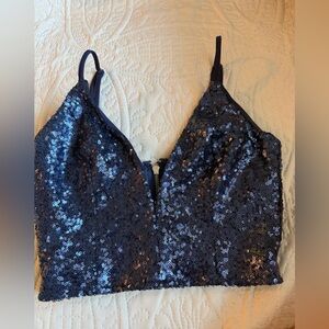 ANGL Navy Sequin Bralette